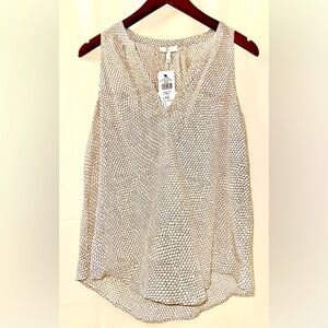 Joie Black and Light Pink Sleeveless Blouse, NWT